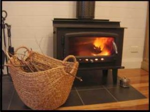 cosy wood fire - with border